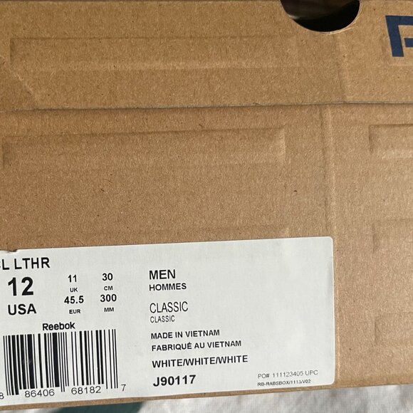 Reebok Men's Size 12 Classics White Leather - new in box! - Picture 4 of 6